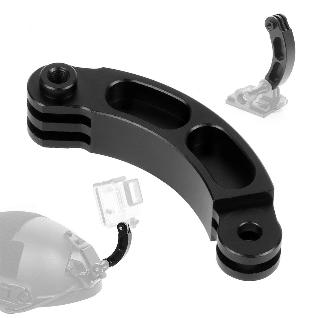 Aluminum Alloy Curved Extension Pivot Arm Mount for GoPro 11 10 9 8 7 6 5 Black Session 5 4 Action Cameras - View 7 of 8