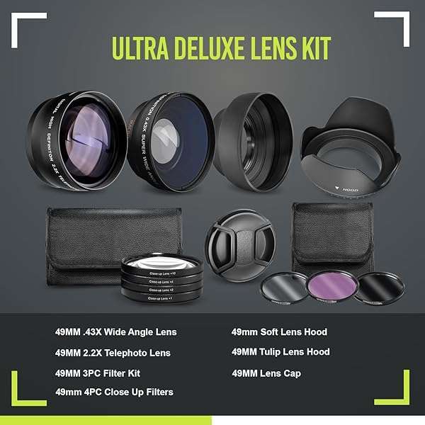BM Premium Ultra Deluxe Lens Kit for Canon EOS M6 II, M50 II, R10 & Fuji X100V - 7pc Filter Set + Wide Angle & Telephoto Lenses - View 4 of 11
