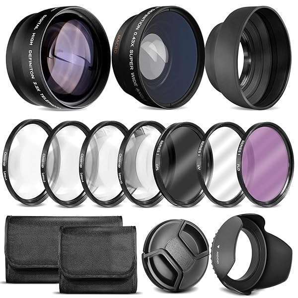 BM Premium Ultra Deluxe Lens Kit for Canon EOS M6 II, M50 II, R10 & Fuji X100V - 7pc Filter Set + Wide Angle & Telephoto Lenses