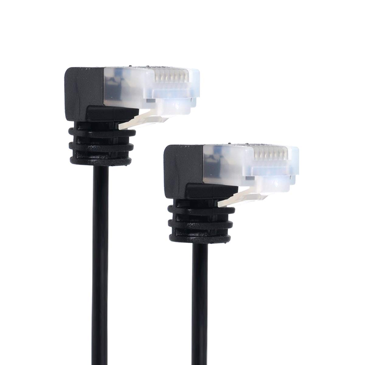 Xiwai Ultra Slim Cat6 Ethernet Cable 25cm RJ45 Left Right Angled Network Patch Cord for Laptop Router TV Box - View 2 of 6