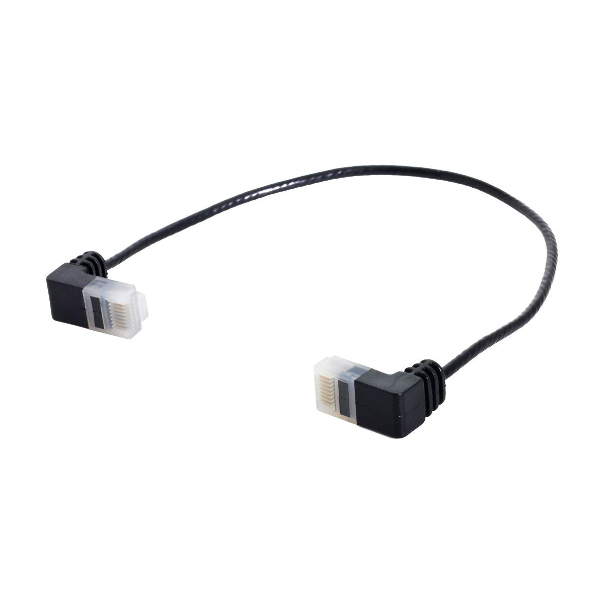 Xiwai Ultra Slim Cat6 Ethernet Cable 25cm RJ45 Left Right Angled Network Patch Cord for Laptop Router TV Box - View 3 of 6