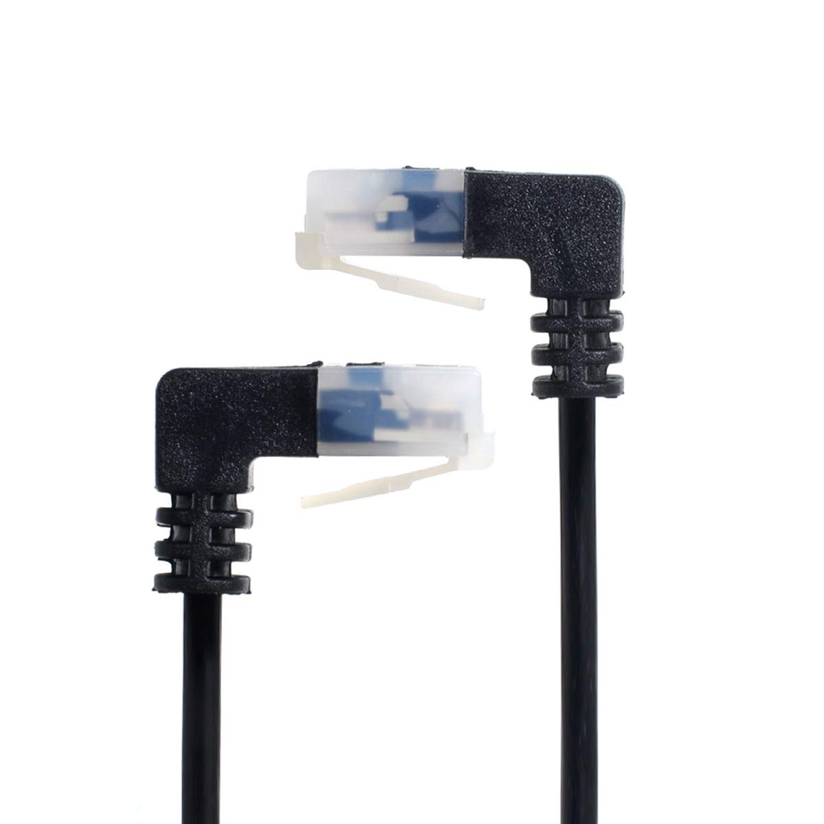 Xiwai Ultra Slim Cat6 Ethernet Cable 25cm RJ45 Left Right Angled Network Patch Cord for Laptop Router TV Box