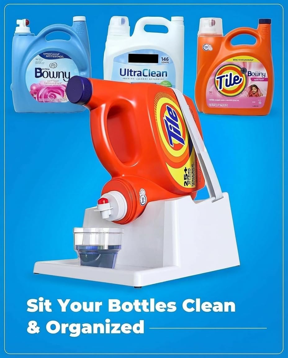 TidyFriend Liquid Laundry Detergent Holder Stand with Drip Tray for Organized Laundry Room and Easy Pouring - View 3 of 9