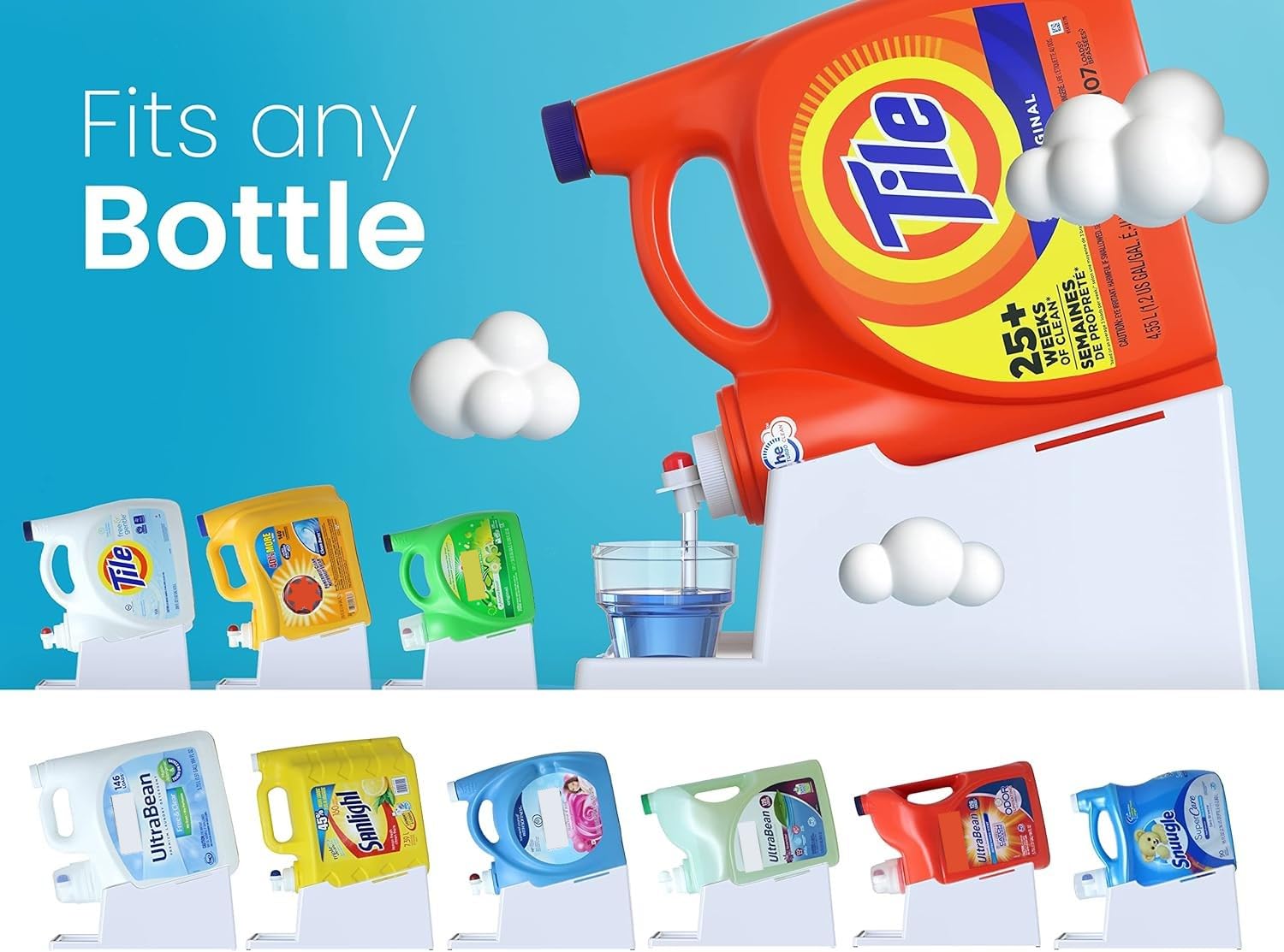 TidyFriend Liquid Laundry Detergent Holder Stand with Drip Tray for Organized Laundry Room and Easy Pouring - View 6 of 9