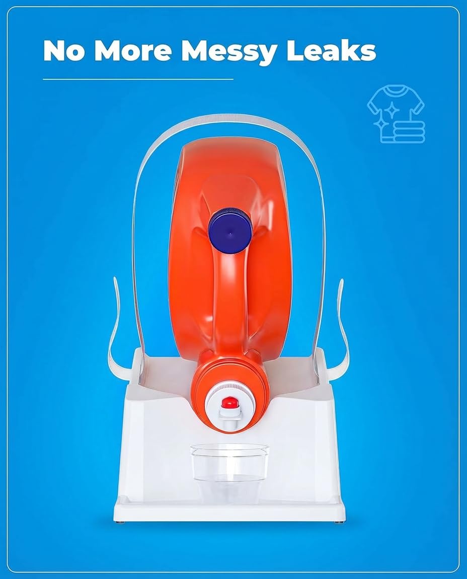 TidyFriend Liquid Laundry Detergent Holder Stand with Drip Tray for Organized Laundry Room and Easy Pouring - View 7 of 9