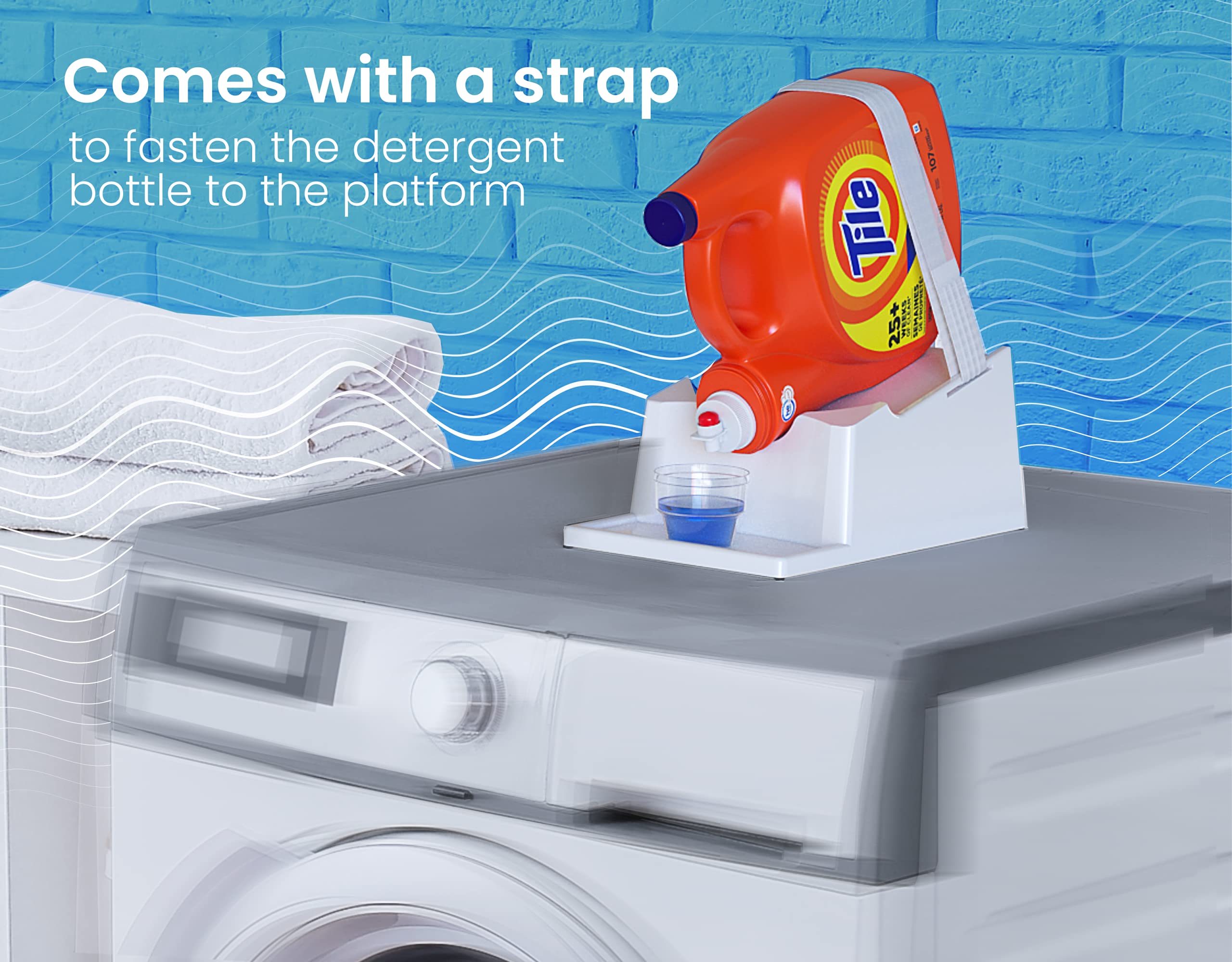 TidyFriend Liquid Laundry Detergent Holder Stand with Drip Tray for Organized Laundry Room and Easy Pouring - View 8 of 9