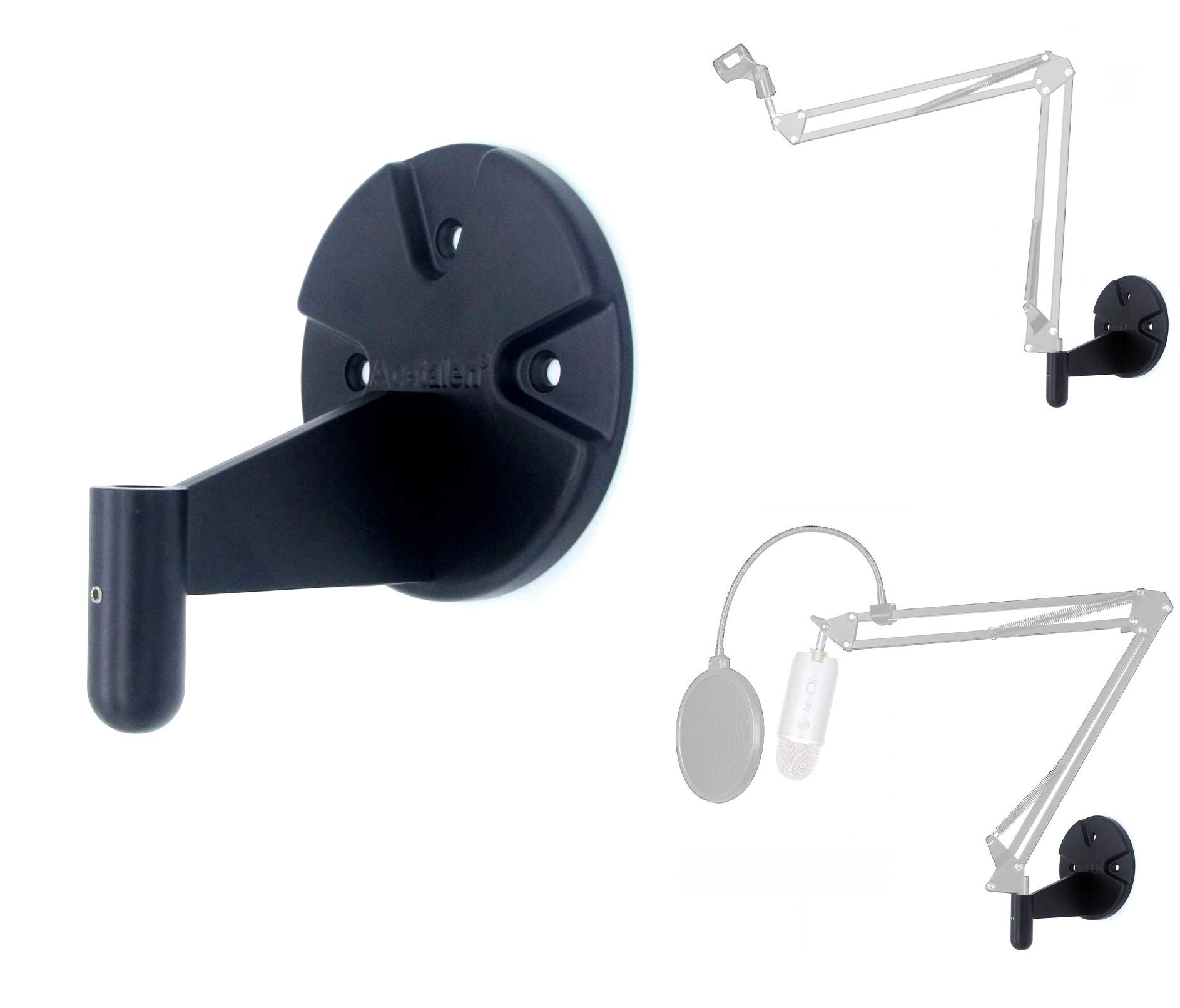 Wall Mount for Suspension Boom Arm Round Plate and Holder Compatible with Microphone Mobile Phone and Webcam Stands
