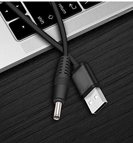 FitTurn 5V DC Power Cord USB to 3.5mm x 1.35mm Barrel Jack Adapter Charging Cable Plug Black - View 6 of 6