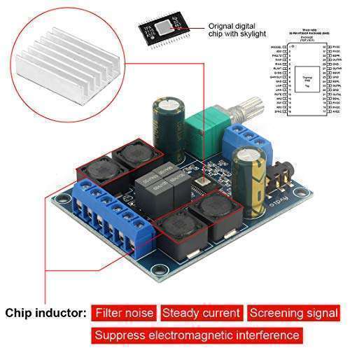 Doudou et Compagnie 2pcs TPA3116D2 Class D Stereo Amplifier Board - 2x50W, DC 5V-24V Digital Audio Solution - View 4 of 6