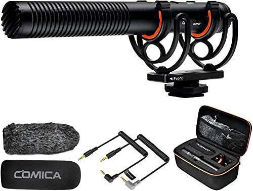 COMICA Comica VM20 Shotgun Microphone: Pro Super Cardioid Mic for DSLR, Smartphone & Vlog - Perfect for Interviews & Video Shooting