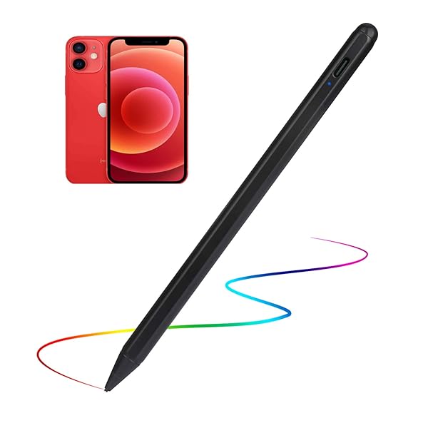 Stylus Pens for iPhone SE/12/X/9/8/7/13/14/15i Pencil, Evach Active Digital Pen High Sensitivity Pencil with 1.5mm Ultra Fine Tip Stylus Pen for iPhone SE/12/X/9/8/7/13/14/15i,Black