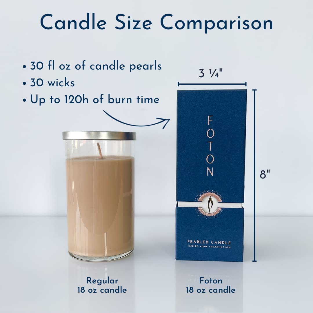 Foton Pearled Candle 18 Oz Unscented Non Toxic Luxury Long Lasting Refillable Candle Sand with 30 Wicks for Candle Making - View 7 of 9