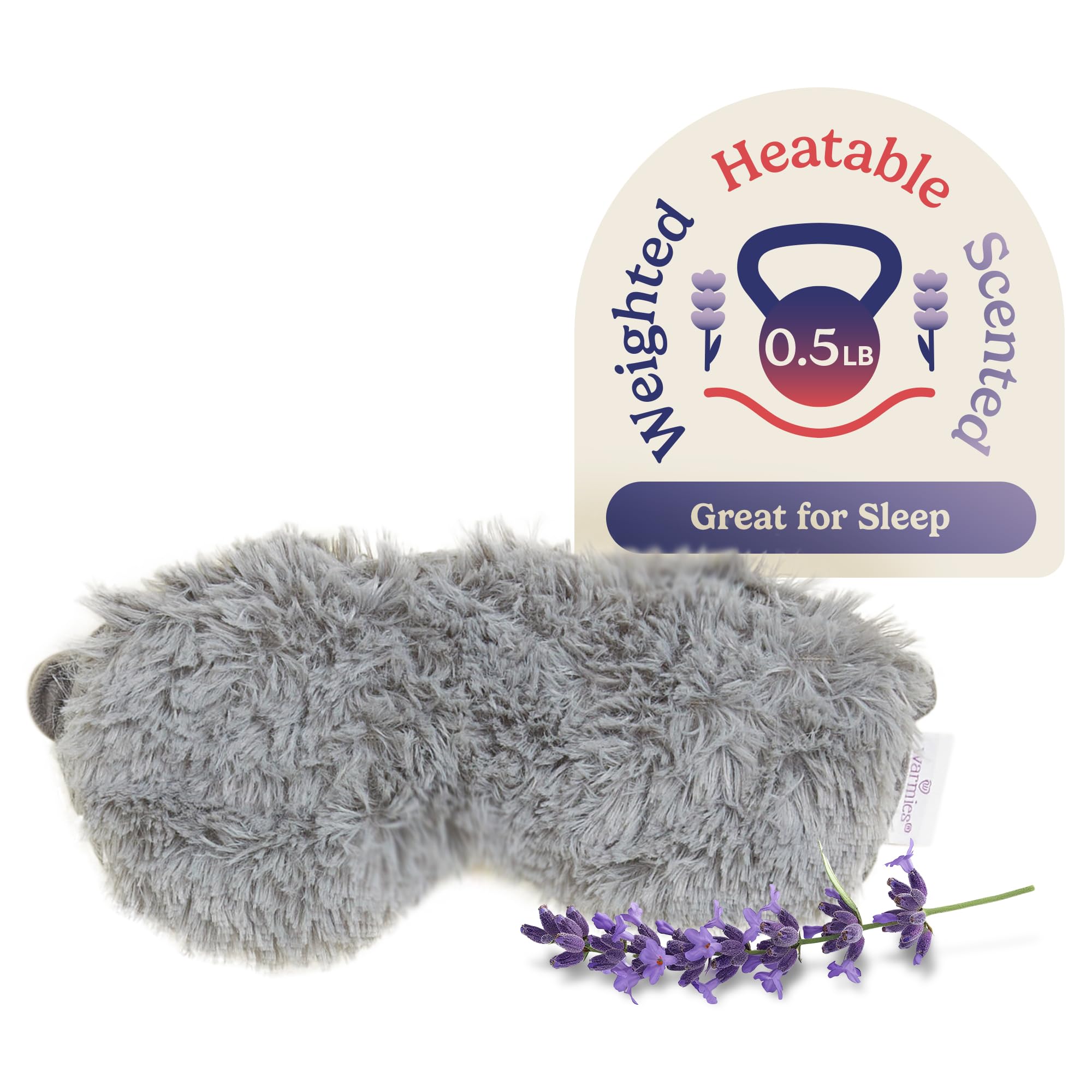 warmies Warmies Marshmallow Gray Microwaveable Lavender Eye Mask - Soothing Comfort for Relaxation