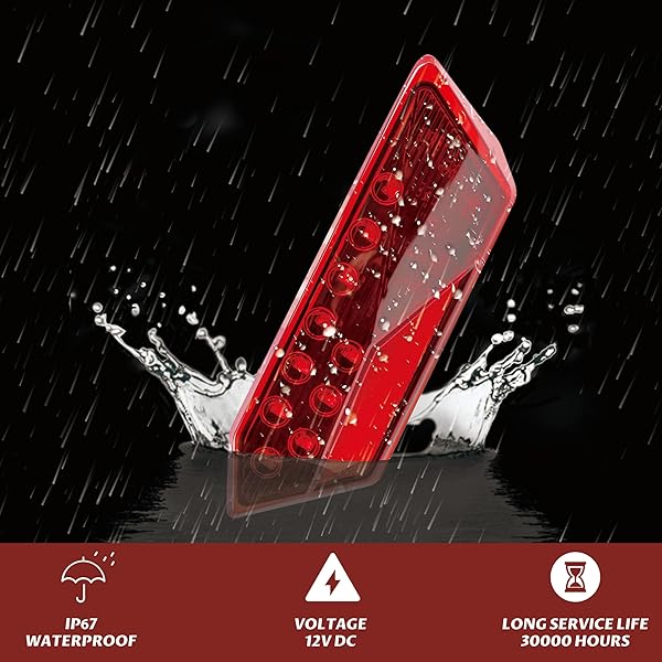 SAUTVS SAUTVS LED Tail Lights for RZR 900 XP 1000 (2014-2019) - Red Brake Stop Lamps & Accessories (2PCS) - Upgrade Your Polaris RZR! - View 3 of 7