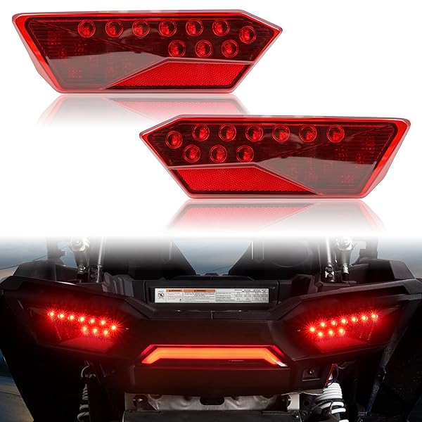 SAUTVS LED Tail Lights for RZR 900 XP 1000 (2014-2019) - Red Brake Stop Lamps & Accessories (2PCS) - Upgrade Your Polaris RZR!