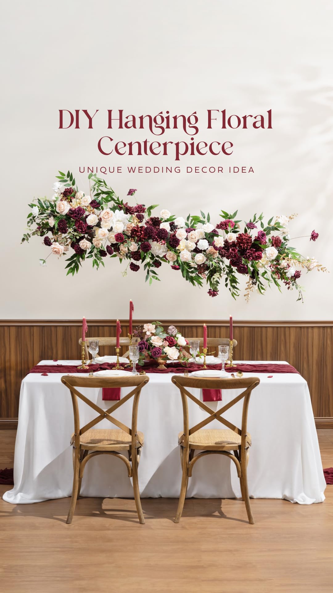 Ling's Moment 50Pcs Burgundy Roses Artificial Flowers Real Touch Foam for Wedding Bouquets Centerpieces and Home Decor - View 5 of 7