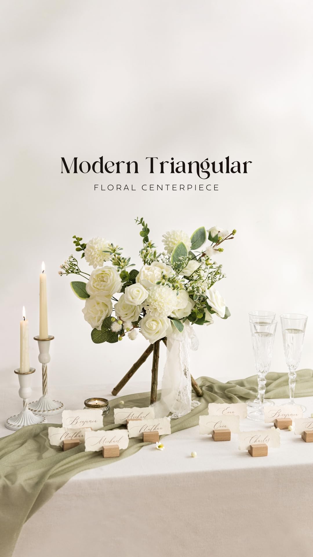 Ling's Moment 50Pcs White Roses Artificial Flowers Real Touch Foam for Wedding Decor Centerpieces Party Backdrop Room Garden Decorations - View 3 of 7