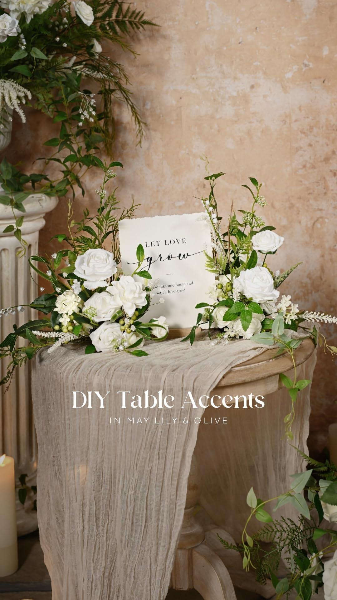 Ling's Moment 50Pcs White Roses Artificial Flowers Real Touch Foam for Wedding Decor Centerpieces Party Backdrop Room Garden Decorations - View 4 of 7