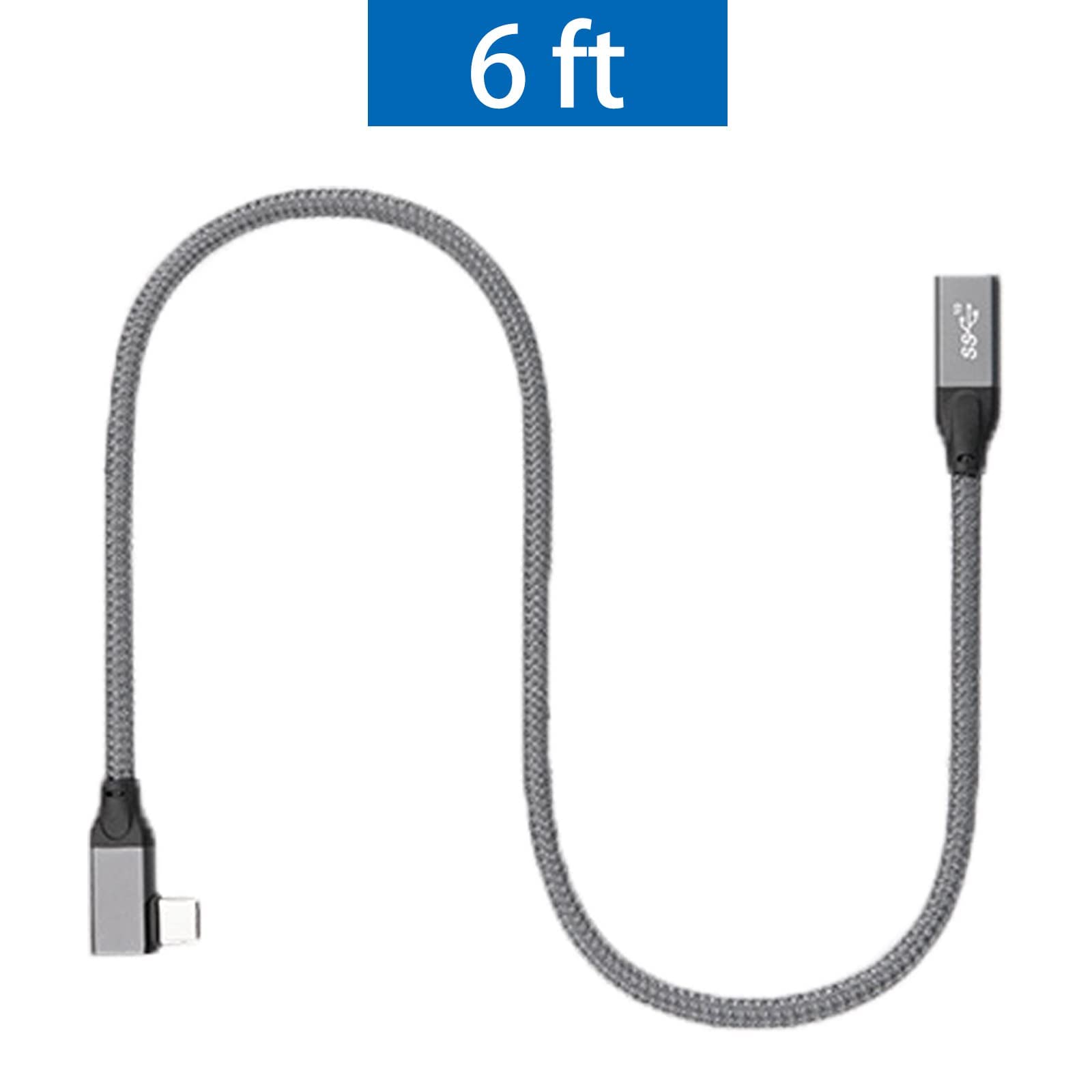 90 Degree USB C Extension Cable 6.6FT Right Angle Type C Adapter for iPhone 15 USB-C MagSafe Charger MacBook Pro and Camera Data Transfer - View 7 of 7