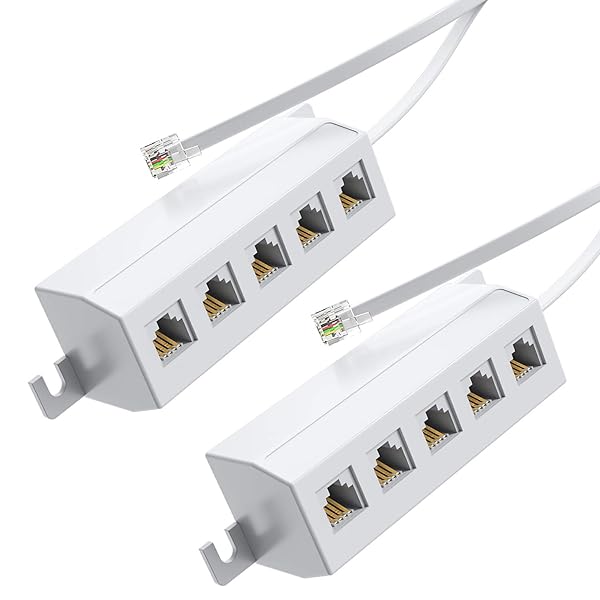 RFAdapter Phone Line Splitter Adapter 1 to 5 - Connect Printer, Fax & Multiple Phones Easily