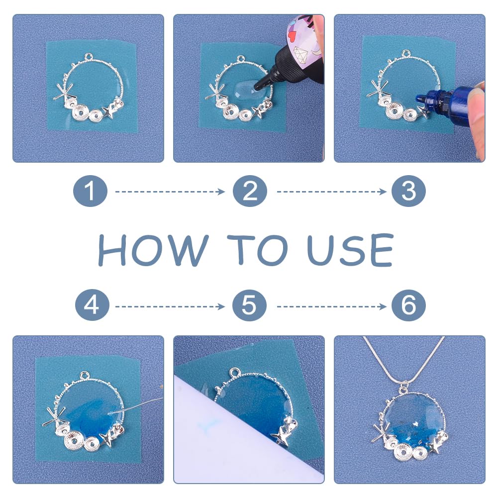 OLYCRAFT 24pcs Sea Open Bezel Charms Ocean Frame Pendant Resin Alloy for Jewelry Making DIY Crafts Summer Decorations Silver - View 4 of 6