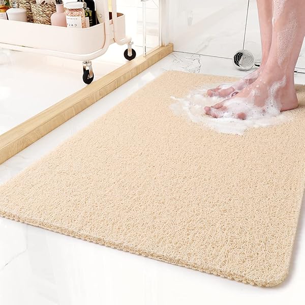 MontVoo Non-Slip Bathtub Mat 17x30 Inch - Quick Drying PVC Shower Mat for Safe Wet Areas