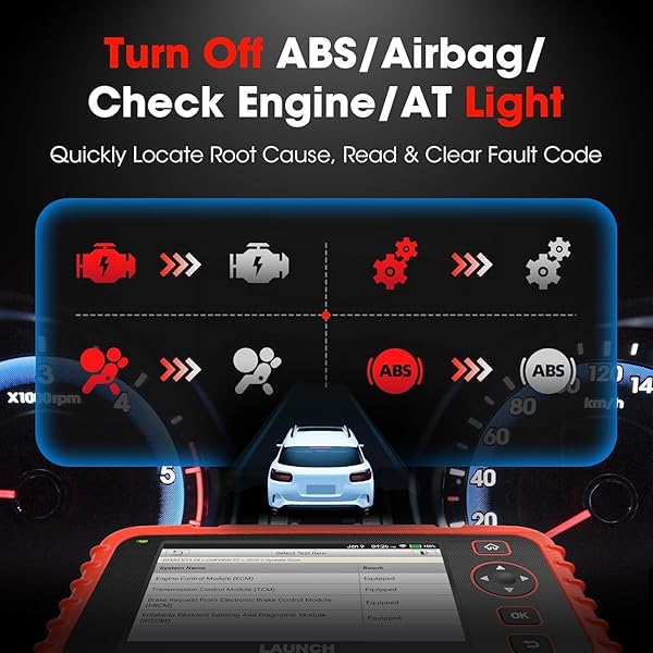 LAUNCH LAUNCH CRP123X OBD2 Scanner with ABS SRS Engine Transmission Code Reader and TPMS Tool Gift Lifetime Free Update Android 7.0 - View 6 of 10