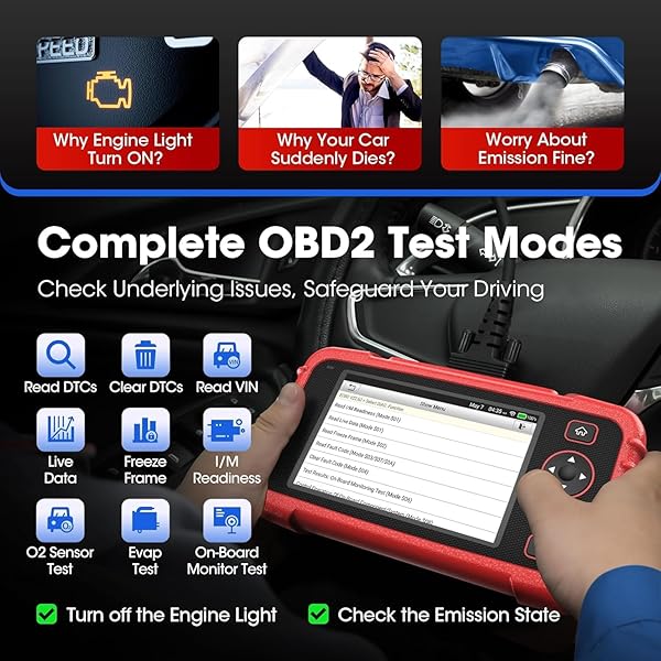 LAUNCH LAUNCH CRP123X OBD2 Scanner with ABS SRS Engine Transmission Code Reader and TPMS Tool Gift Lifetime Free Update Android 7.0 - View 7 of 10