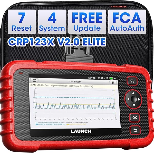 LAUNCH LAUNCH CRP123X OBD2 Scanner with ABS SRS Engine Transmission Code Reader and TPMS Tool Gift Lifetime Free Update Android 7.0 - View 2 of 10