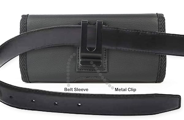 Nakedcellphone Premium Nakedcellphone Black Vegan Leather Case for Galaxy Z Fold 5 - Horizontal Pouch with Metal Clip & Magnetic Closure - View 6 of 9