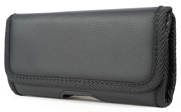 Nakedcellphone Premium Nakedcellphone Black Vegan Leather Case for Galaxy Z Fold 5 - Horizontal Pouch with Metal Clip & Magnetic Closure - View 9 of 9