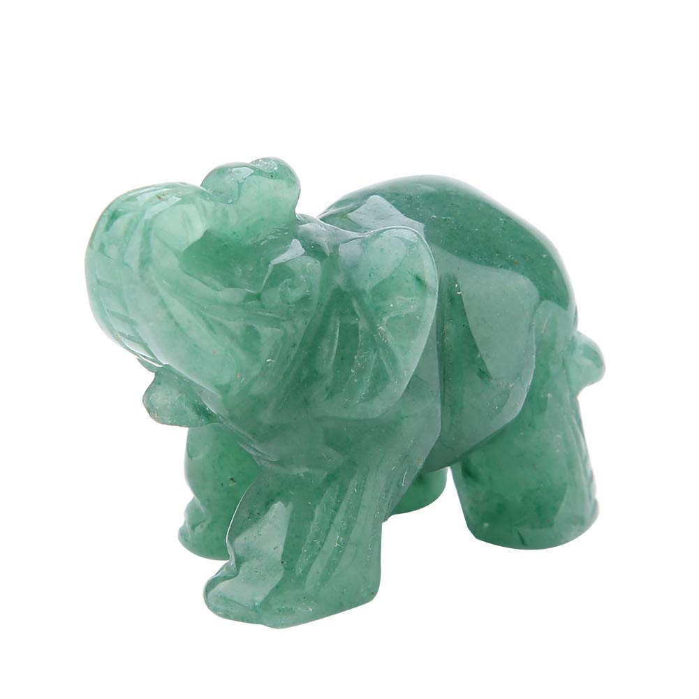 Jade Carved Elephant 2inch Crystal Figurine for Home and Office Decoration