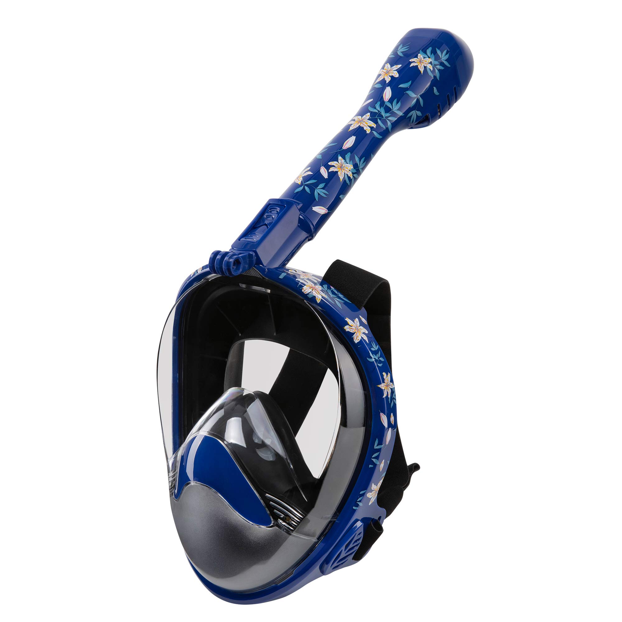 Seavenger Seavenger Nautilus Full Face Snorkel Mask - New Breathing System (Dark Floral, S/M) for Ultimate Underwater Experience