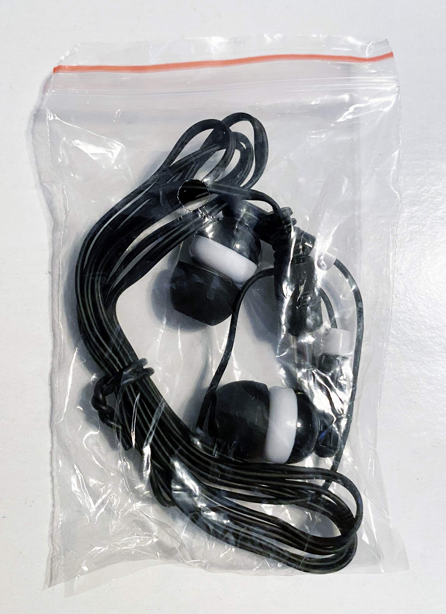 LowCostEarbuds Bulk Wholesale Lot of 50 Black and White Individually Bagged Headphones - View 2 of 2