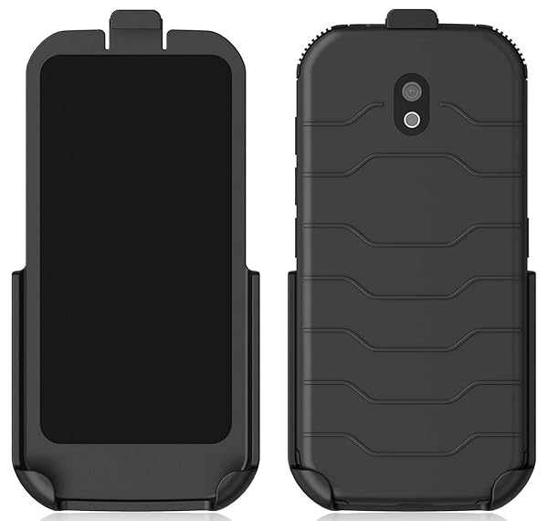 Nakedcellphone Buy Nakedcellphone Black Holster for CAT S42 - Rotating Belt Clip & Kickstand Case - View 4 of 10
