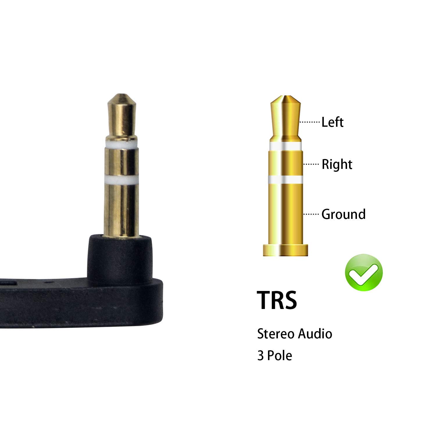 Poyiccot 3.5mm Headphone Extension Cable 2-Pack Flat Right Angle Male to Female Audio Stereo Short Cable for Phones Speakers PS4 Headset 6.8inch - View 4 of 7