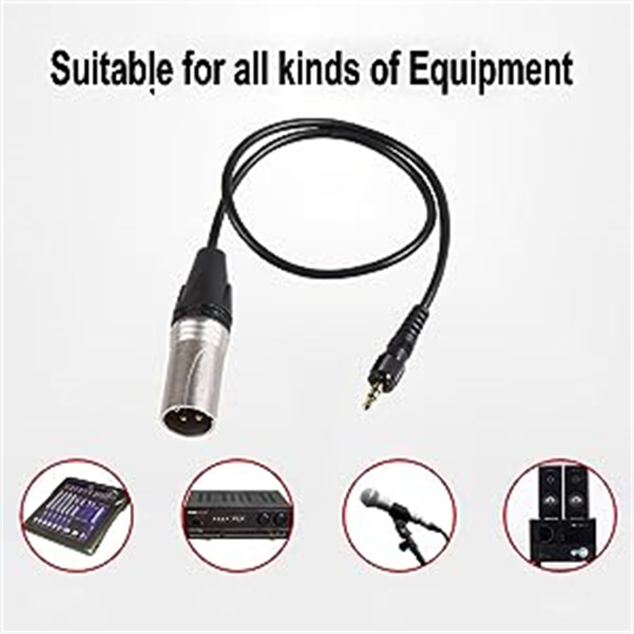 CANFON Canfon 3.5mm TRS to XLR Male Wireless Receiver Microphone Cable Compatible with SONY UWP V1 D11 D21 for DJ Studio and Active Speakers 0.6M - View 7 of 7