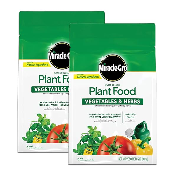 Miracle-Gro Miracle-Gro Water Soluble Plant Food for Vegetables & Herbs - 2 lbs, 2-Pack | Boost Your Garden Growth!