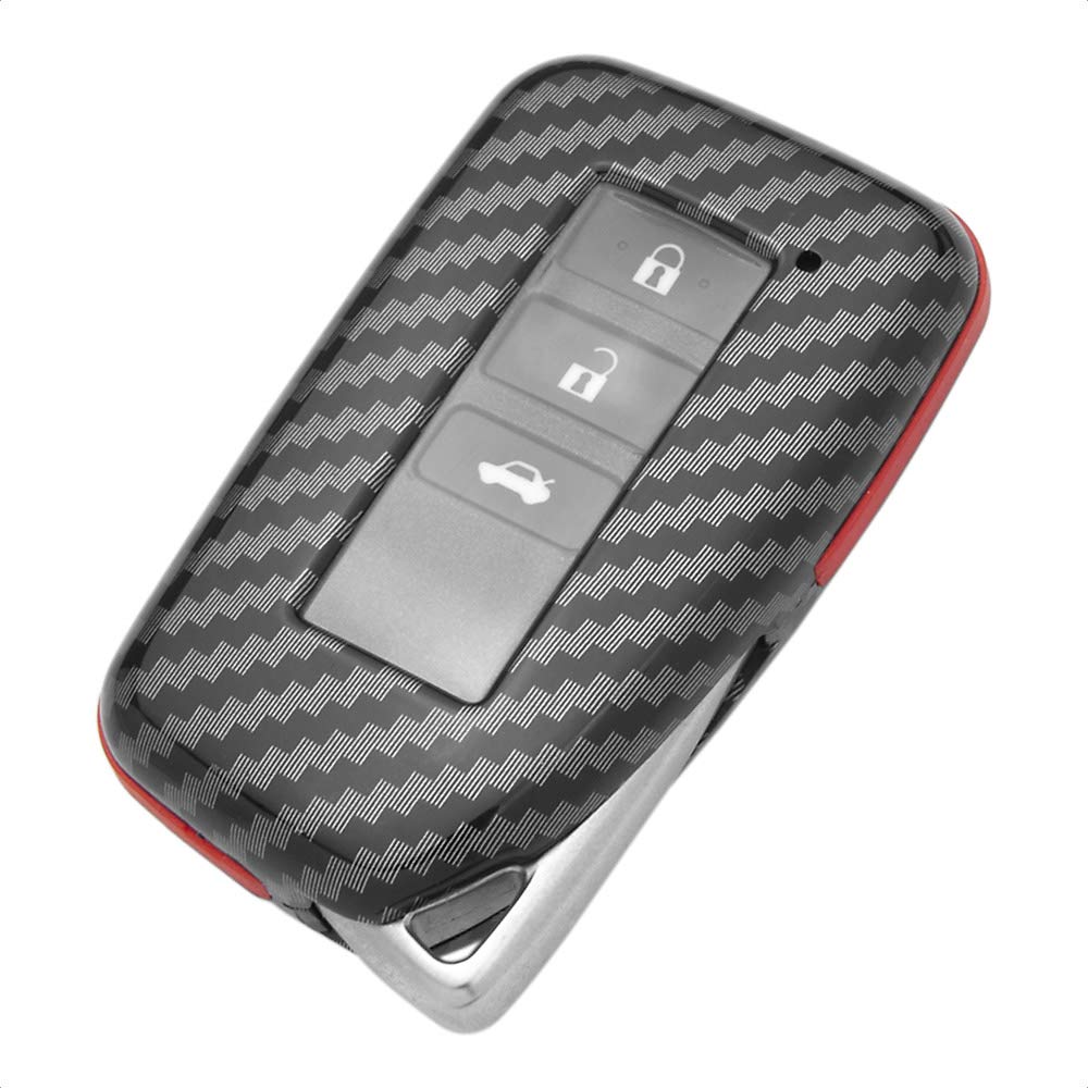 TANGSEN Smart Key Fob Case for Lexus ES GS IS LX NX RC RX Keyless Entry Carbon Fiber Red Cover - View 5 of 5