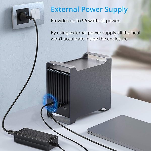 IO CREST Syba 5 Bay SATA HDD Enclosure: 80TB, USB 3.0/eSATA, RAID 0/1/5/10/JBOD - SY-ENC50122 - View 7 of 7