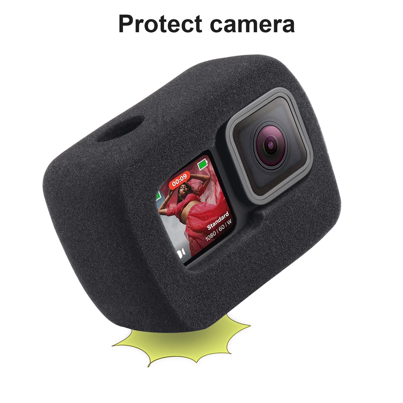 HSU Windslayer Cover for GoPro Hero 12 11 10 9 Black Video Noise Reduction Accessory Housing Frame Case 2 Pack - View 6 of 7