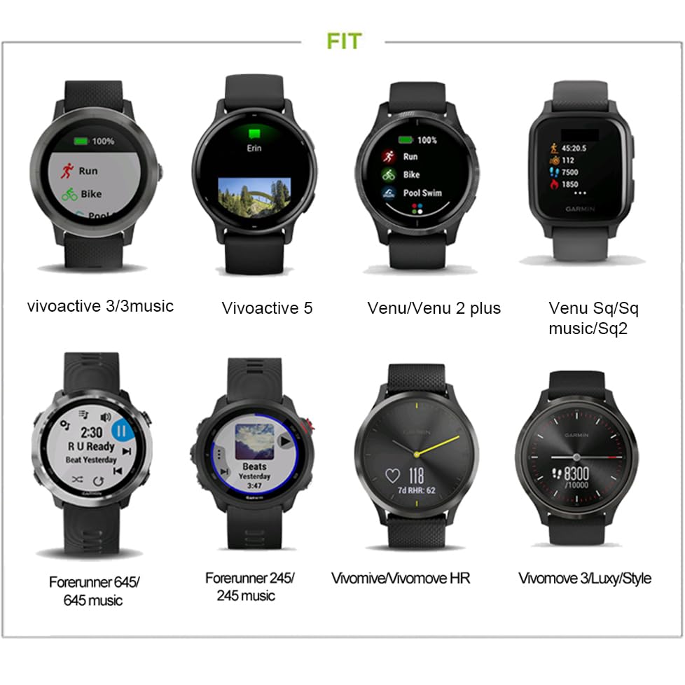 6 Pack Fastener Rings for Garmin Vivoactive Forerunner Venu Vivomove Fenix Silicone Replacement Watch Band Loop Holder Clips - View 2 of 7