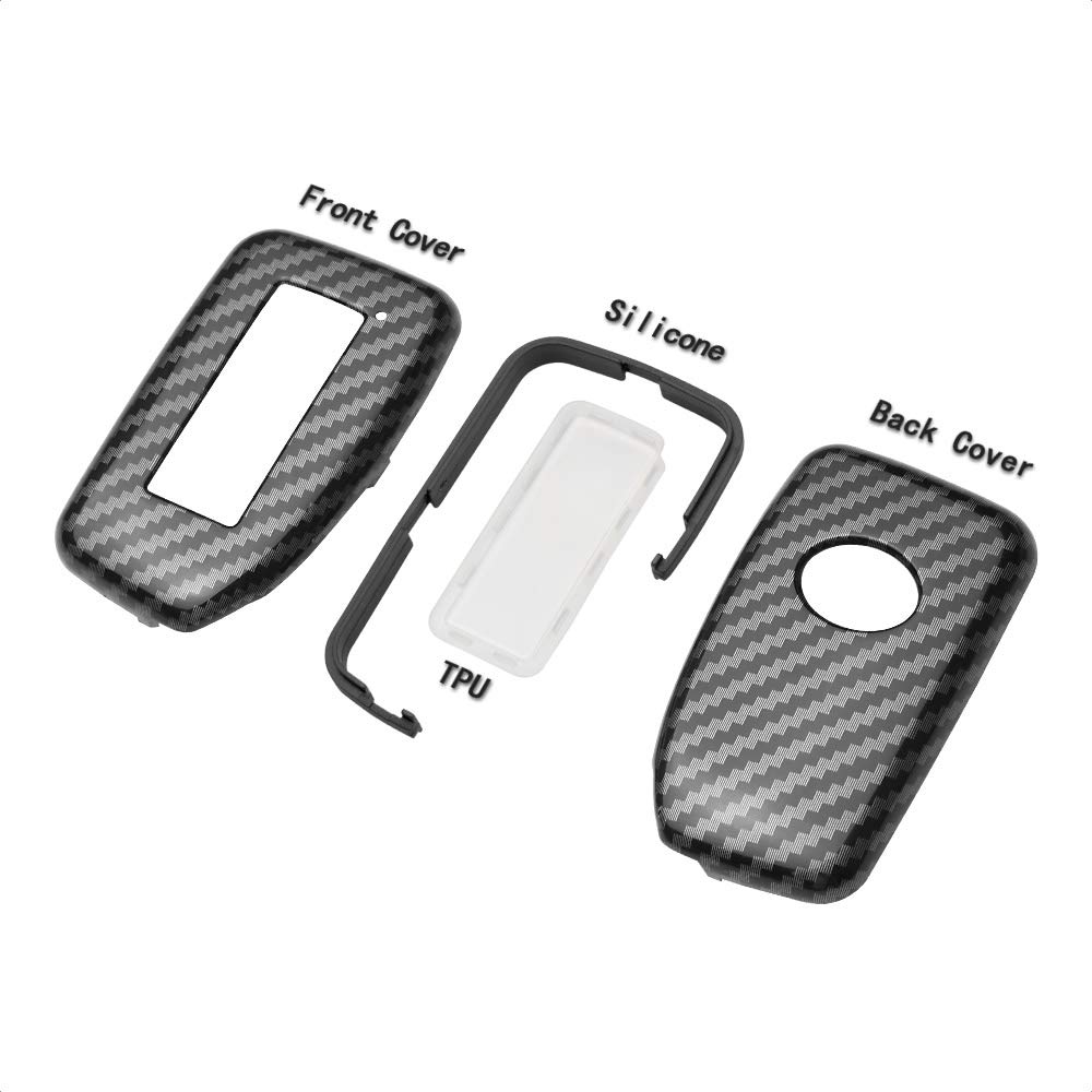 TANGSEN Smart Key Fob Case for Lexus ES GS LX NX RC RX Carbon Fiber Black Keyless Entry Cover - View 2 of 5