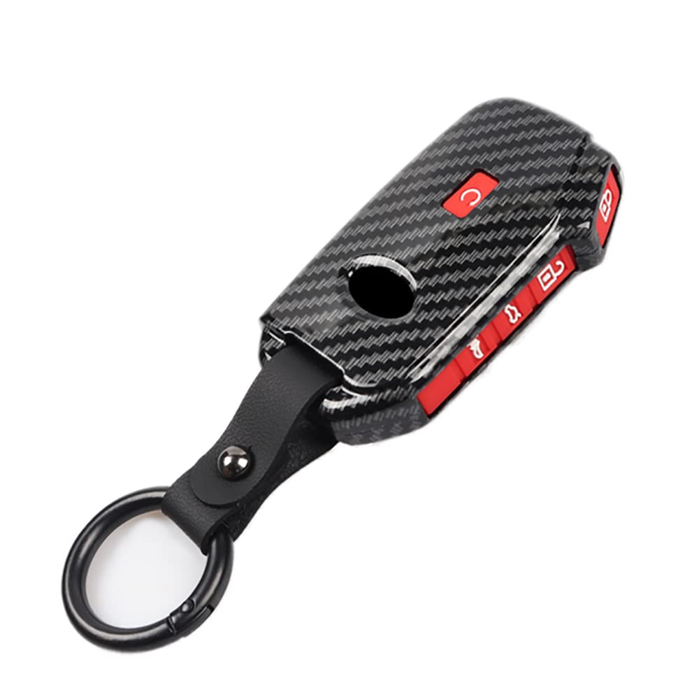 ontto Key Fob Cover Case for Kia Remote Carbon Pattern Red Durable Protection