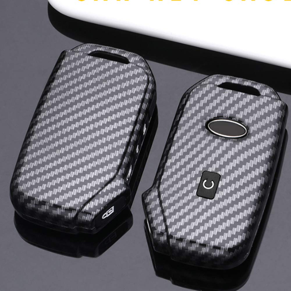 Ontto Key Fob Cover Case for Kia Remote Carbon Pattern Blue Durable Protection - View 3 of 7