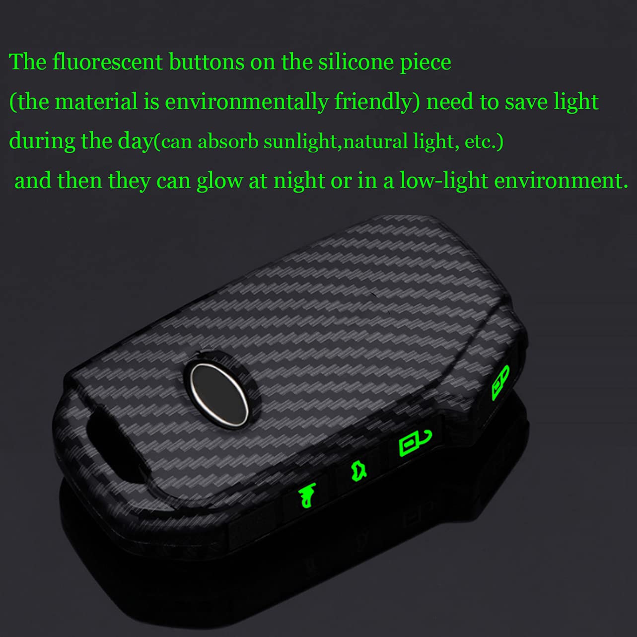 Ontto Key Fob Cover Case for Kia Remote Carbon Pattern Blue Durable Protection - View 5 of 7