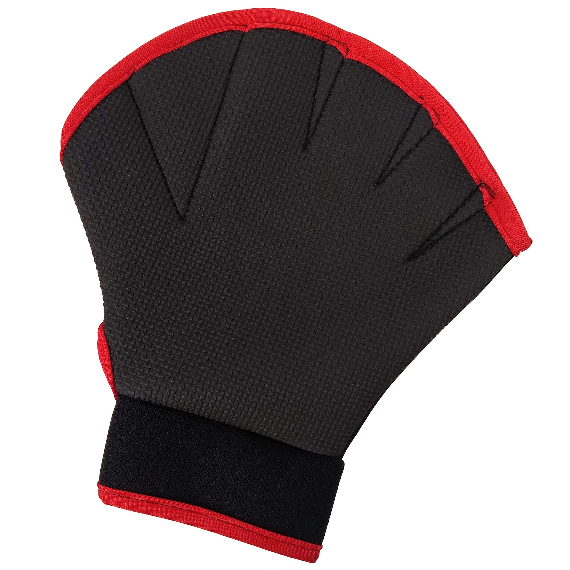 Flow Swimming Resistance Gloves for Water Aerobics and Swim Training in Black Red Small - View 2 of 3