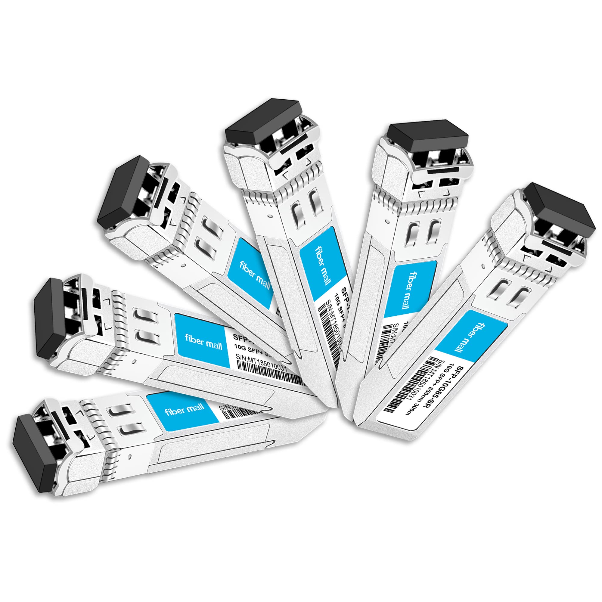 Fiber Mall SFP 10G SR for HPE ProCurve J9150A Aruba J9150D 10GBASE-SR SFP+ 850nm 300m MMF DOM Transceiver Module Pack of 6