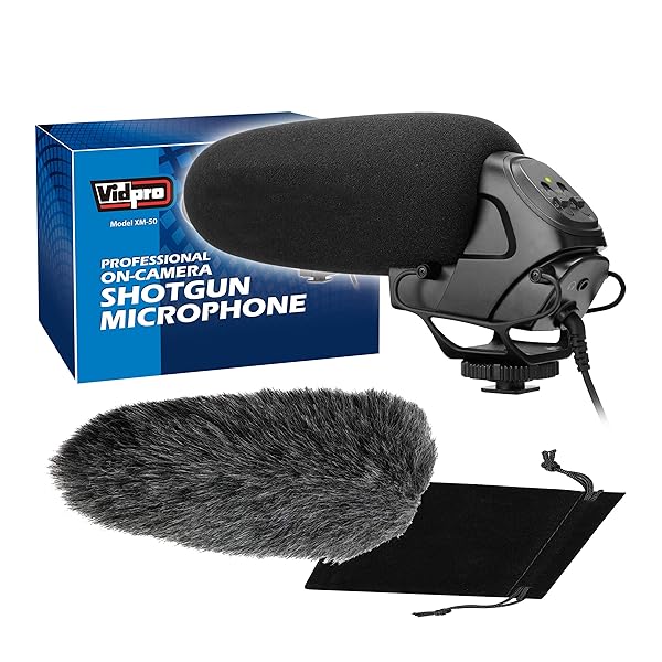 VidPro Vidpro XM-50 Professional On-Camera Shotgun Microphone for DSLR Cameras Camcorders Smartphones and Computers Ideal for Recording and Interviews - View 2 of 6