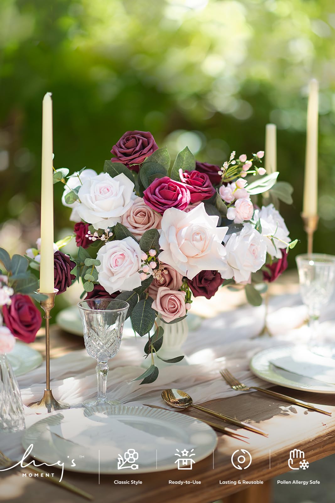 Ling's Moment 16pcs Pale Pink Silk Roses for DIY Wedding Bouquets Centerpieces Party Baby Shower Home Decoration - View 2 of 9